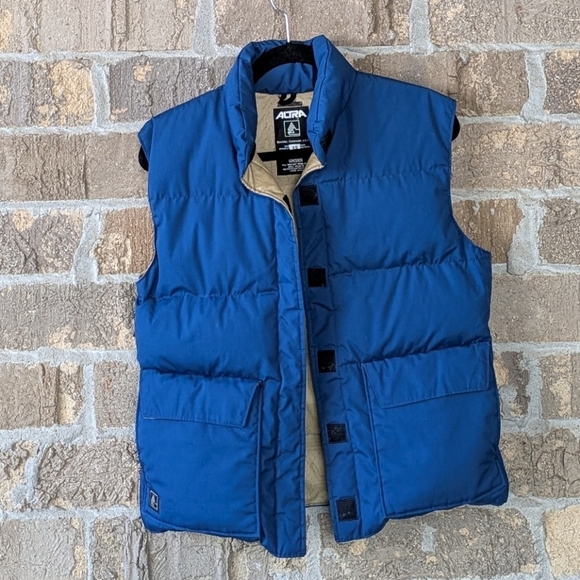VTG Altra High Loft Prime Down Puffer Vest Size XS Blue Tan - Picture 7 of 9